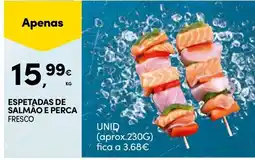 Continente espetadas de salmão e perca fresco promoção