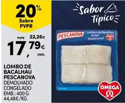 Continente Lombo de bacalhau pescanova promoção