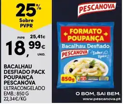 Continente Bacalhau desfiado pack poupança pescanova promoção