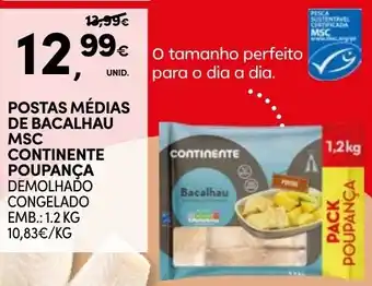 Continente Postas médias de bacalhau msc continente poupança promoção
