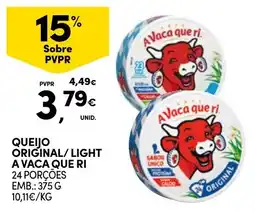 Continente queijo original/light a vaca que ri promoção