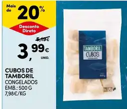 Continente Cubos de tamboril congelados promoção