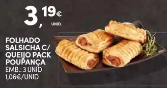 Continente Folhado salsicha c/ queijo pack poupança promoção