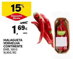 Continente Malagueta vermelha continente promoção