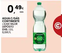 Continente Agua c/gas continente promoção