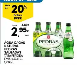 Continente Água c/ gás natural pedras salgadas promoção