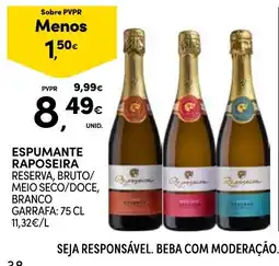 Continente Espumante Raposeira Reserva, Bruto/Meio Seco/Doce, Branco promoção