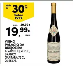 Continente vinho palácio da brejoeira alvarinho, verde, branco promoção