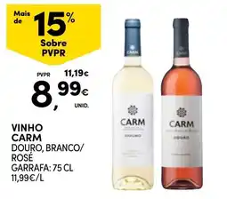 Continente vinho carm douro, branco/ rosé promoção