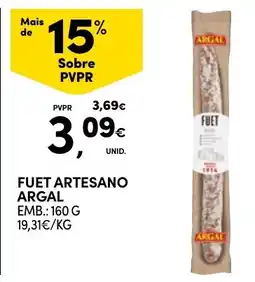 Continente Fuet artesano argal promoção