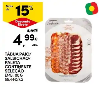 Continente Tábua paio/salsichão/paleta continente seleção promoção
