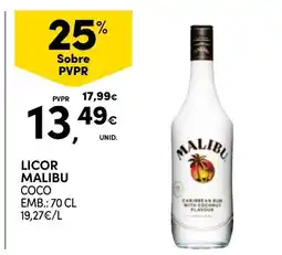 Continente Licor malibu coco promoção