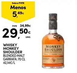 Continente whisky monkey shoulder blended malt promoção