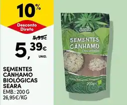 Continente Sementes cânhamo biológicas seara promoção