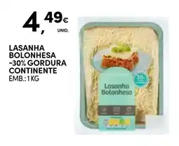Continente Lasanha bolonhesa continente promoção