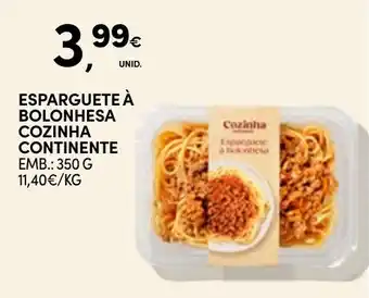 Continente Esparguete à bolonhesa cozinha continente promoção