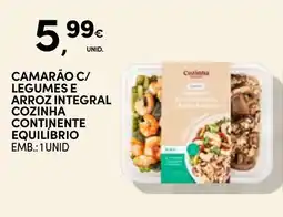 Continente camarão c/ legumes e arroz integral cozinha continente equilíbrio promoção