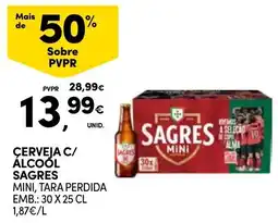 Continente Cerveja c/ álcool sagres mini promoção