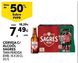 Continente Cerveja c/ álcool sagres promoção