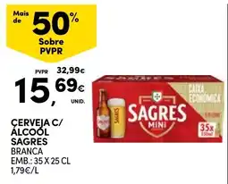 Continente Cerveja c/ álcool sagres branca promoção