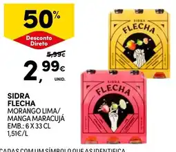 Continente Sidra Flecha Morango Lima/Manga Maracujá promoção