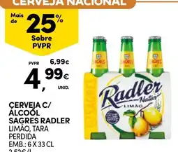 Continente Cerveja c/ álcool sagres radler limão promoção