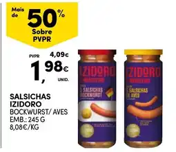 Continente Salsichas izidoro bockwurst/ aves promoção