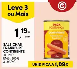 Continente Salsichas frankfurt continente promoção