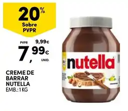 Continente Creme de barrar nutella promoção