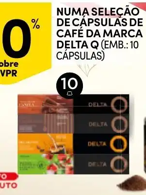 Continente numa seleção de cápsulas de café da marca delta q promoção