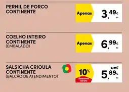Continente salsicha crioula continente promoção