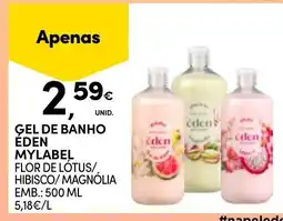 Continente Gel de banho eden mylabel flor de lótus/hibisco/magnólia promoção