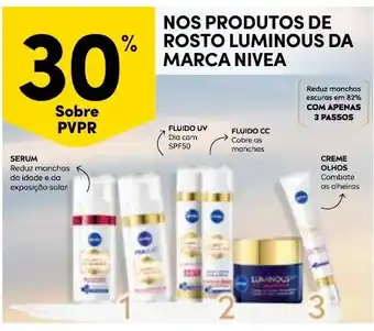 Continente Nivea produtos de rosto luminous promoção