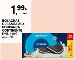 Continente Bolachas creams pack poupança continente promoção