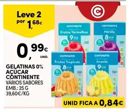 Continente Gelatinas 0% açúcar continente vários sabores promoção
