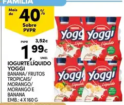 Continente Iogurte líquido yoggi promoção