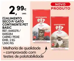 Continente alimento seco p/ gato continente pet basic promoção