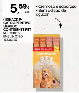 Continente Snack p/ gato aperitivo líquido continente pet promoção