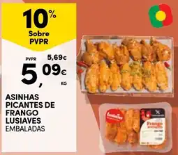 Continente Asinhas picantes de frango lusíaves embaladas promoção