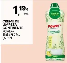 Continente Creme de limpeza continente power+ promoção