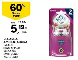 Continente recarga ambientadora glade sense&spray relax zen promoção