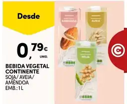 Continente Bebida vegetal continente promoção