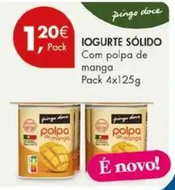 Pingo Doce Iogurte sólido pingo doce com polpa de manga promoção