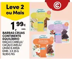 Continente Barras cruas continente equilíbrio promoção