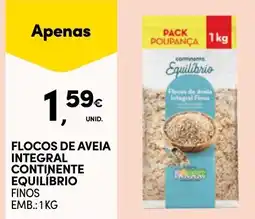 Continente Flocos de aveia integral continente equilíbrio finos promoção