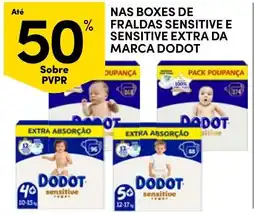 Continente Fraldas sensitive e sensitive extra da marca dodot promoção