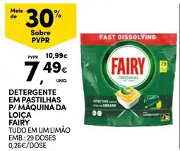 Continente Detergente em pastilhas p/ máquina da loiça fairy promoção
