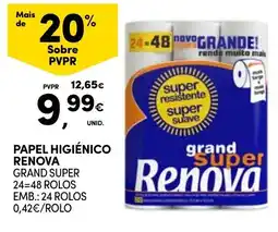 Continente Papel higiénico renova grand super promoção