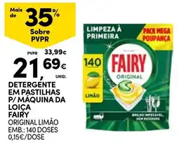 Continente Detergente em pastilhas p/ máquina da loiça fairy original limão promoção