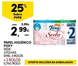 Continente Papel higiénico foxy seda promoção